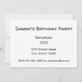 スタッグ誕生日パーティーの招待 招待状 (裏面)