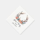 スタッグ&ディアウェディングパーティー紙ナプキン スタンダードカクテルナプキン (角)