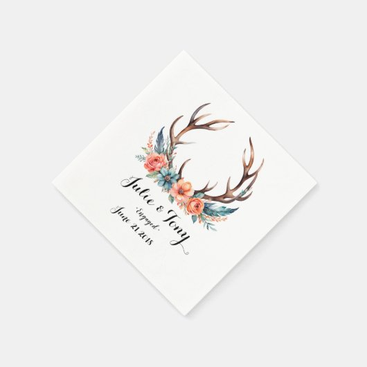 スタッグ&ディアウェディングパーティー紙ナプキン スタンダードカクテルナプキン (角)