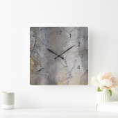 スタッコの壁 スクエア壁時計 (ホーム)