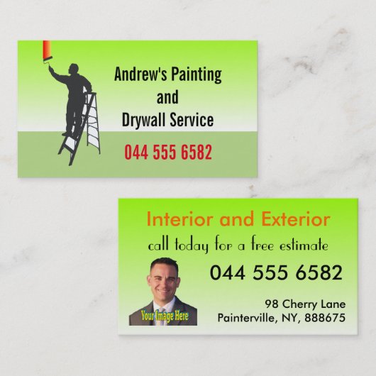 スタッコ絵画のペインター・ドライアウカスタムル 名刺 (正面/裏面)