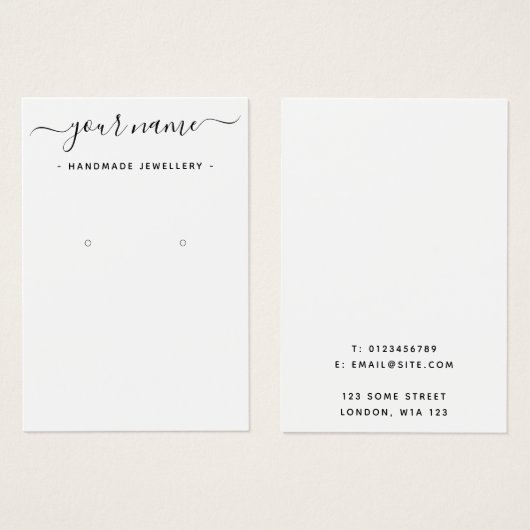 スタッシンプルドイヤリング製品表示ホルダーカード (正面&裏面)