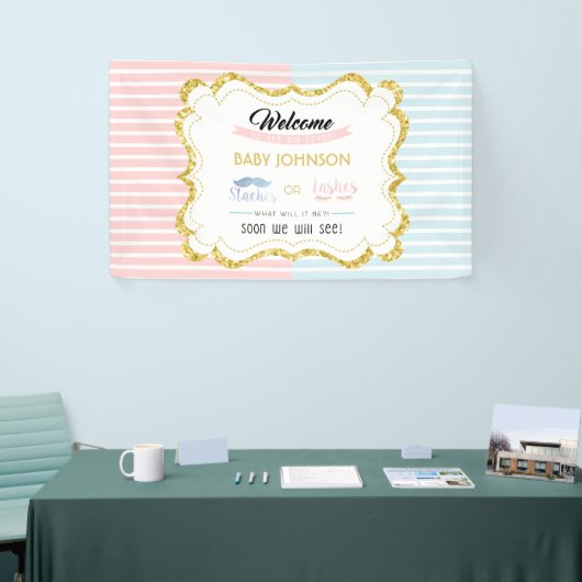 スタッチまたはラッシュウェルカムサインジェンダーリビールパーティー 横断幕 (トレードショー)