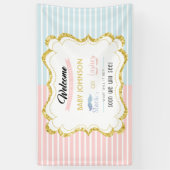 スタッチまたはラッシュウェルカムサインジェンダーリビールパーティー 横断幕 (縦)