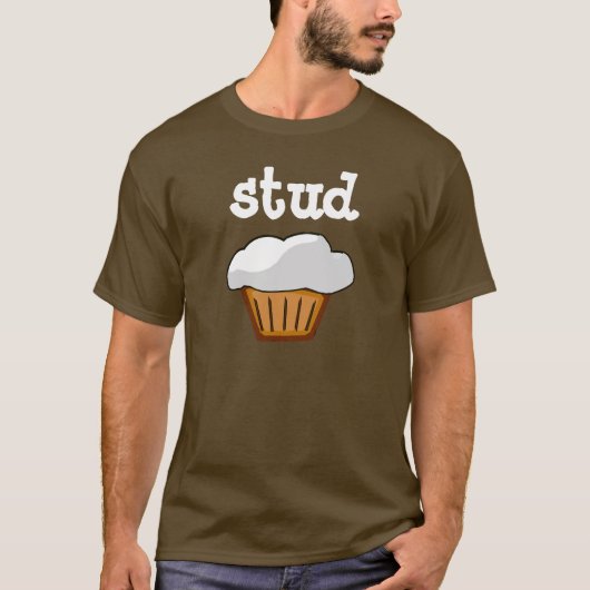 スタッドのマフィンの、チョコレート色および白くおもしろいなワイシャツ Tシャツ (正面)