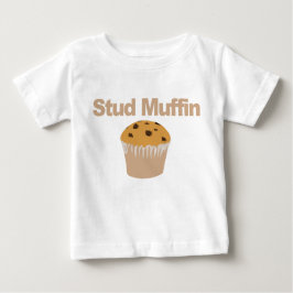スタッドのマフィン、おもしろいなベビーのTシャツ ベビーTシャツ