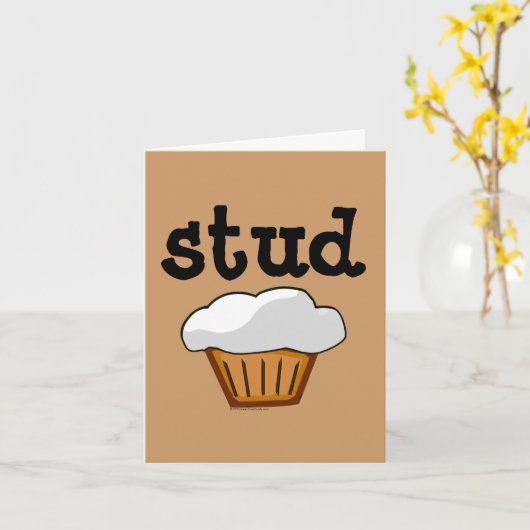 スタッドのマフィン、かわいくおもしろいで焼いたなよい カード (黄色い花)