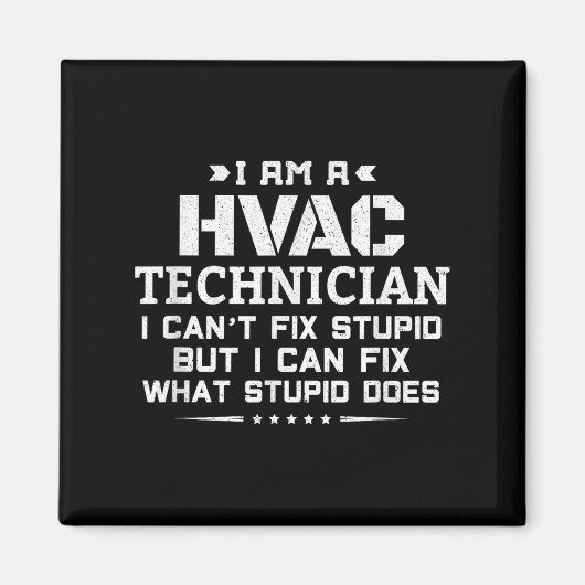 スタッドを修正できない – 皮肉おもしろいHvac技術者 マグネット (正面)