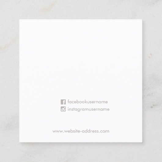 スタッドイヤリングパステル形状表示 スクエア名刺 (裏面)