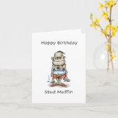 スタッドマフィン、ハッピーバースデー カード (黄色い花)