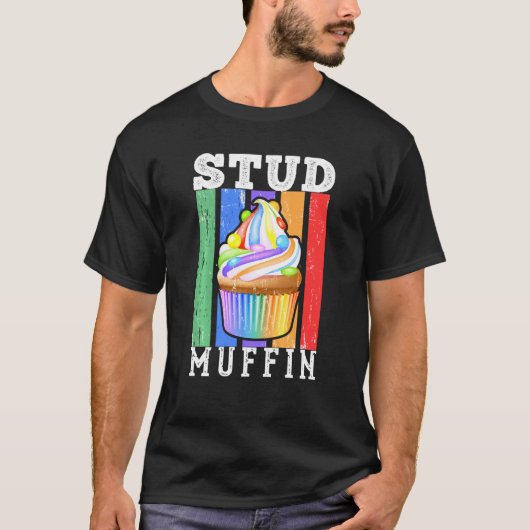 スタッドマフィ男性へン、女性、子供のアイディアカップケーキロフ Tシャツ (正面)