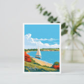 スタッドランドベイイングランドトラベルヴィンテージイラストレーション ポストカード (スタンド正面)