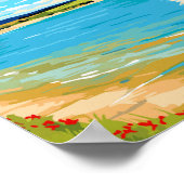 スタッドランドベイイングランドヴィンテージ旅行イラストレーション ポスター (角)