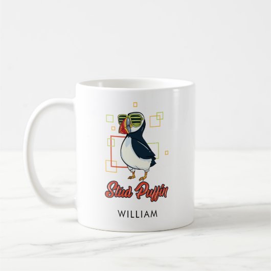 スタッド・パフィン かわいい海鳥のギフト グッズ コーヒーマグカップ (左)