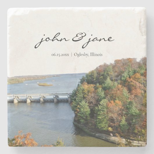 スタッパーソナライズされたドロックイリノイ州パーク ストーンコースター (正面)