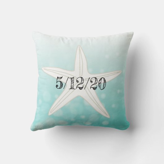 スタッパーソナライズされたフィッシュビーチハウスピロー クッション (裏面)