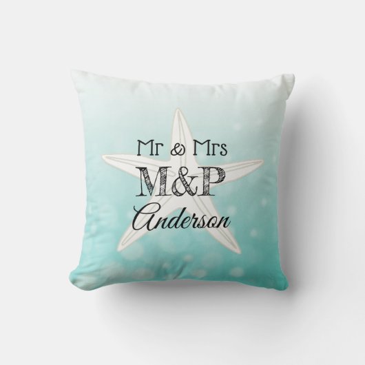 スタッパーソナライズされたフィッシュビーチハウスピロー クッション (正面)