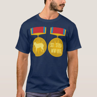 スタッビー軍曹勇敢メダル家族 Tシャツ