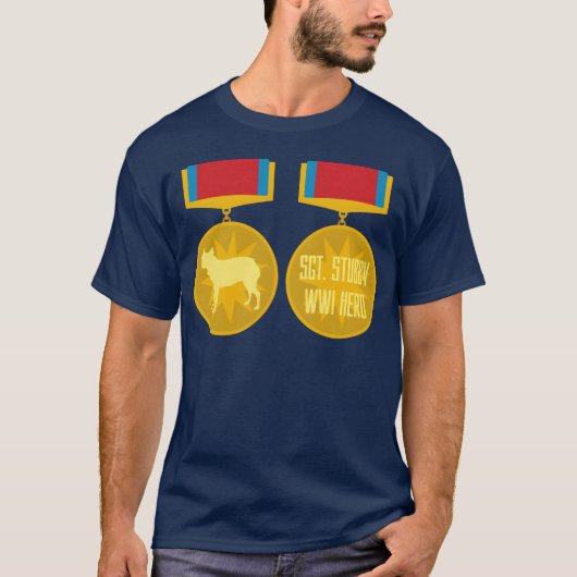 スタッビー軍曹勇敢メダル家族 Tシャツ (正面)