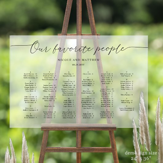 スタッフお気に入りのシーティングプランに曇り アクリルサイン