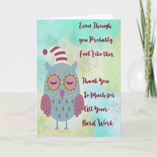 スタッフから医療従事者まで、お礼を気に申し上げる カード (正面)