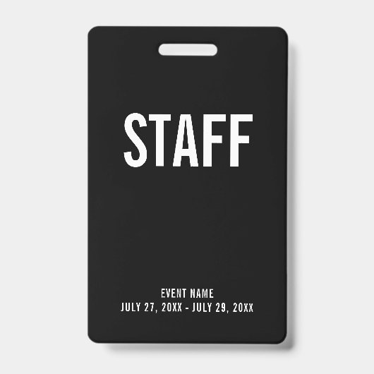 スタッフすべてのアクセスパスイベントIDバッジ バッジ (表面)