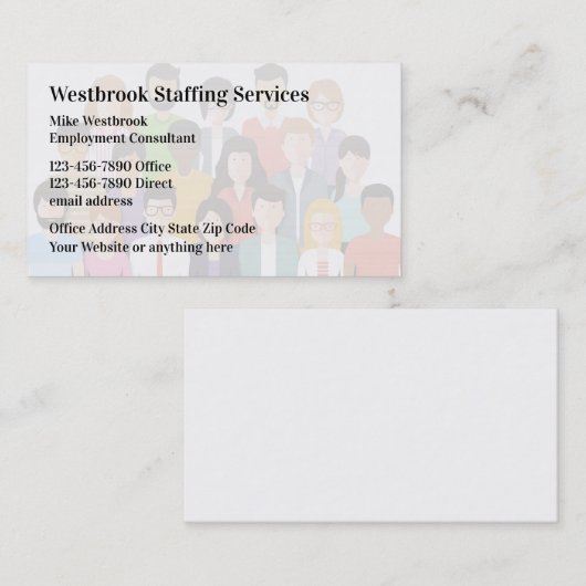 スタッフと雇用庁の名刺 名刺 (正面/裏面)