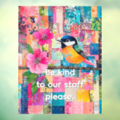 スタッフに優しくしてください ウィンドウサイン (シート3)