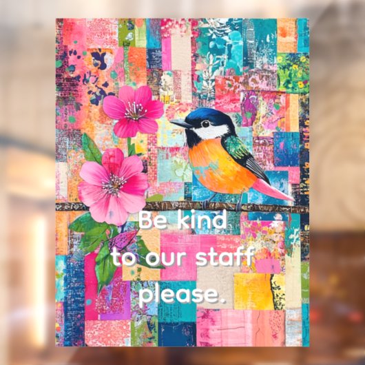 スタッフに優しくしてください ウィンドウサイン (シート2)