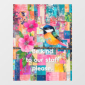 スタッフに親切にしてください ウィンドウサイン (シート)