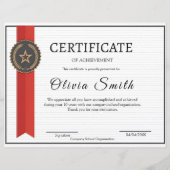 スタッフのためのエレガントな赤と金の実績賞 (正面)