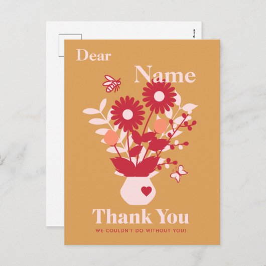 スタッフのためのカスタム感謝の贈り物 シーズンポストカード (正面/裏面)