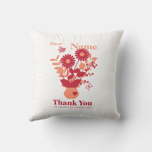 スタッフへのギフトありカスタム クッション (裏面)