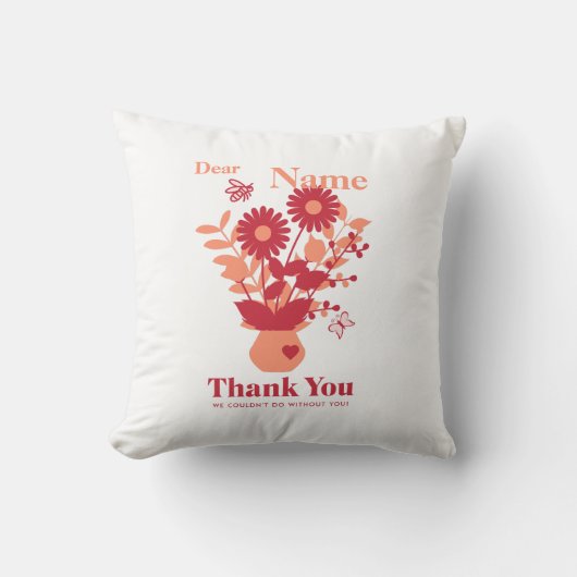 スタッフへのギフトありカスタム クッション (正面)