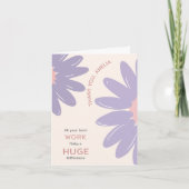 スタッフへの感謝と花を添えた従業員感謝カード 招待状 (正面)