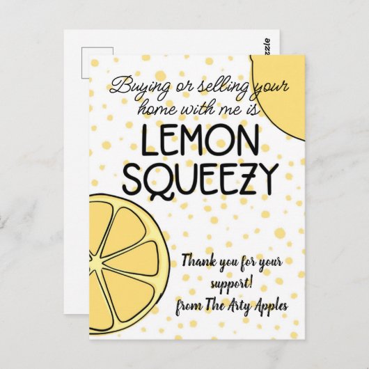 スタッフへの感謝のギフト 不動産エージェント紹介 ポストカード (正面/裏面)