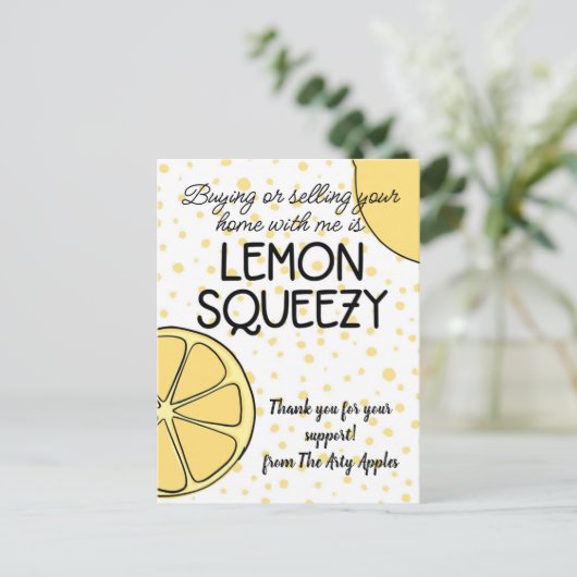 スタッフへの感謝の気持ちを込めたギフト 不動産エージェントへの紹介のお礼 ポストカード (スタンド正面)