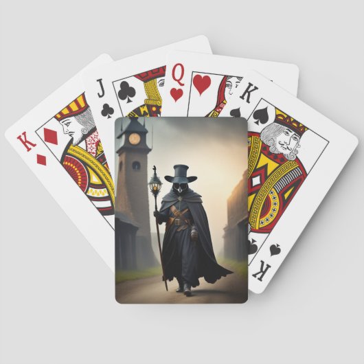 スタッフを抱えている疫病の医者 トランプ (裏面)