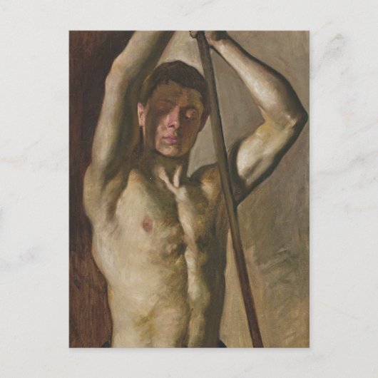 スタッフを持つ人 ポストカード (正面)