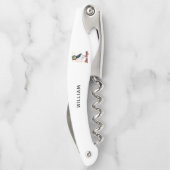スタッフィープフィン海鳥イラスト - 名前入り ソムリエナイフ (裏面)