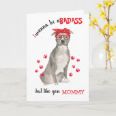 スタッフォードシャーテリアの母の日の不良娘 カード (黄色い花)