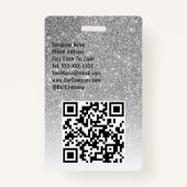 スタッフカスタムイベントまたはコンサートシルバーグリッター バッジ (裏面)