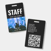 スタッフカスタムイベントまたはコンサート名 バッジ (正面＆裏面)