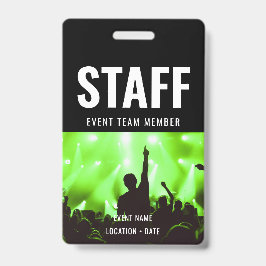 スタッフカスタムイベントまたはコンサート名 バッジ