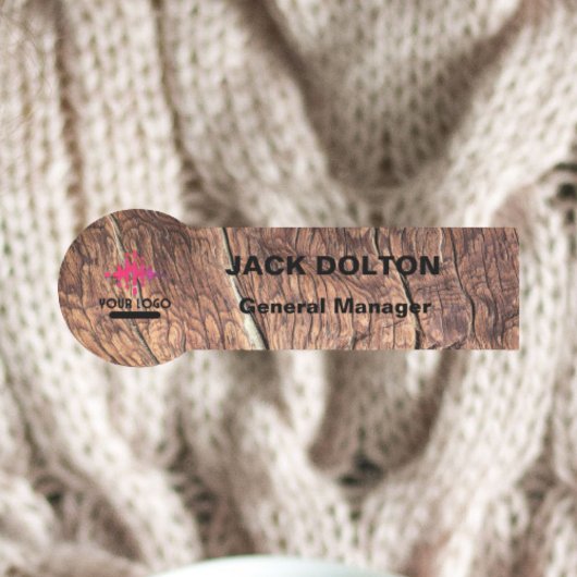 スタッフカスタム用のロゴ銀色の名前タグ 名札