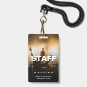 スタッフクルアクセスイベントコンサートミュージックフェスティバル バッジ (Front with Lanyard)