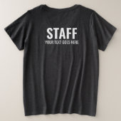 スタッフクルチームのメンバー両面プリント女性 プラスサイズTシャツ (デザイン裏面)