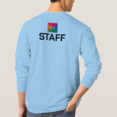 スタッフクルームメンズライトブルー長袖バルク Tシャツ (裏面)