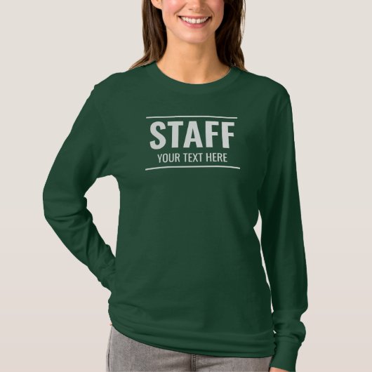 スタッフチームメンバー両面プリント女性用 Tシャツ (正面)