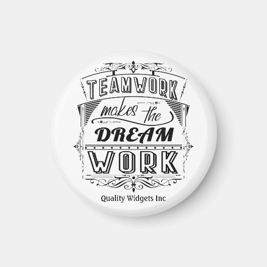 スタッフチーム建物チームワークが夢の仕事 マグネット (正面)